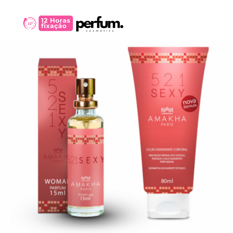 Kit Perfume 15ml + Hidratante 80ml 521 Sexy - Amakha Paris