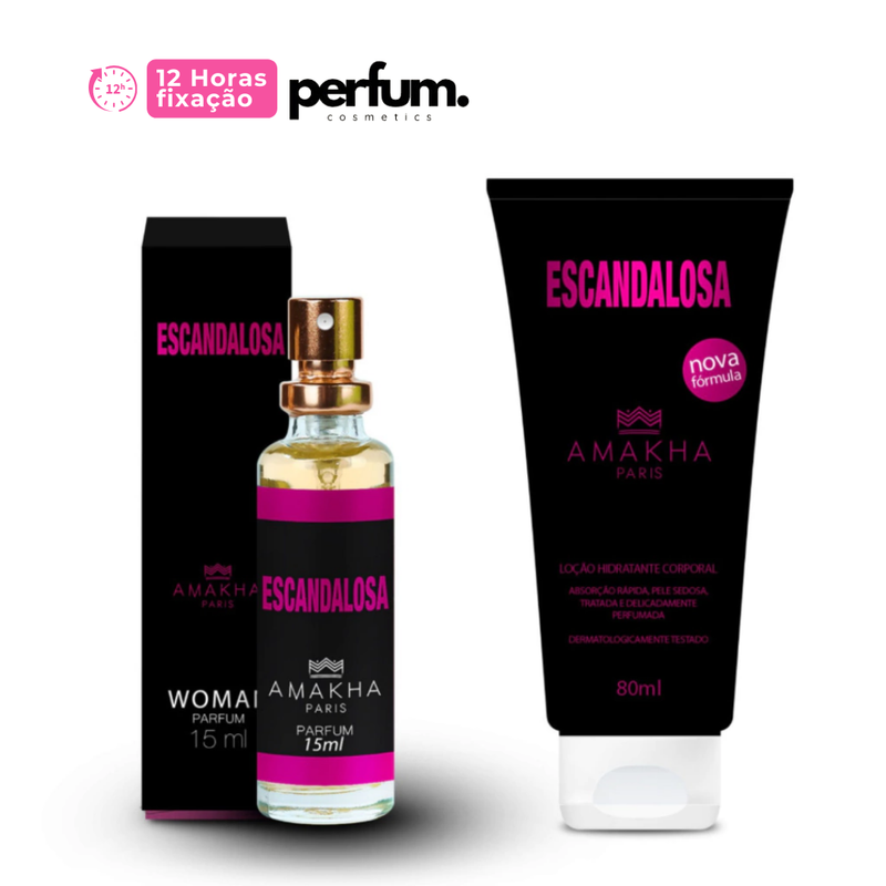 Kit Perfume 15ml + Hidratante 80ml Escandalosa - Amakha Paris